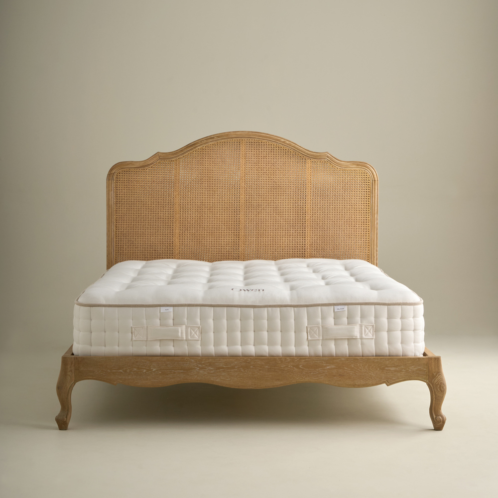 Sienna Beau Rattan Bed, Weathered Oak / Rattan, Double
